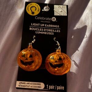 Light up Halloween pumpkin earrings